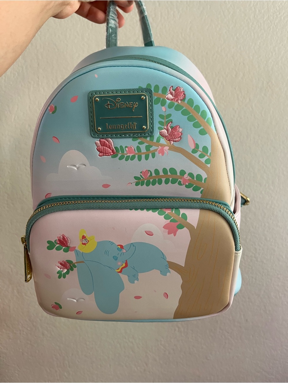 Loungefly Pastel Blue and Pink Dumbo Mini Backpack